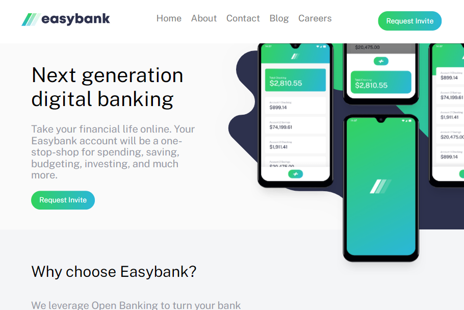 Easy Bank Landing Page